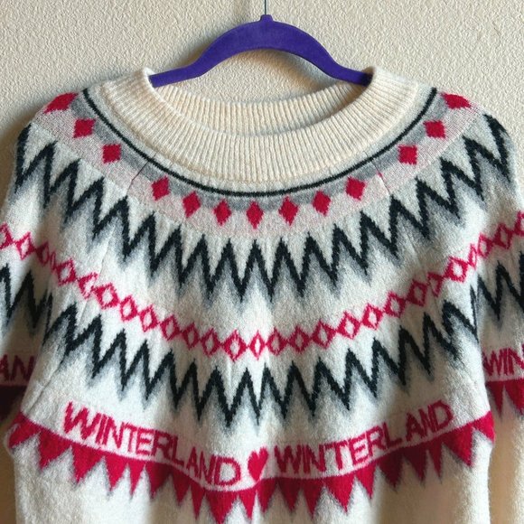 H&M Winterland Jacquard Sweater Jumper Wool Content Fair Isle Holiday Women Sz M - Picture 12 of 12